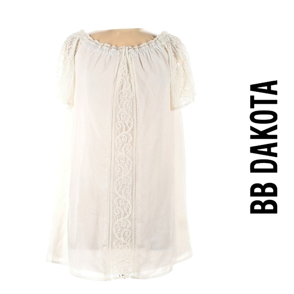 BB Dakota Boho Ivory Lace OTS Dress NWT